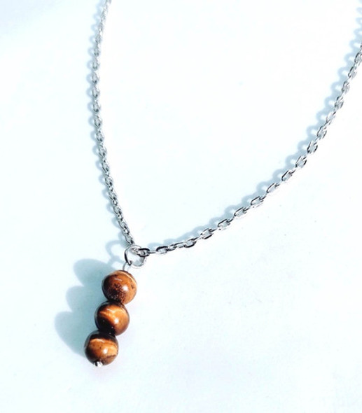 Collar De Piedra 100% Natural-3 Dije Esférico Ojo De Tigre 0 Collar De Piedra 100% Natural-3 Dije Esférico Ojo De Tigre 0