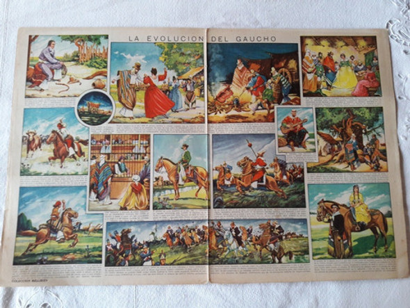 Antigua Lamina Coleccion Billiken - La Evolucion Del Gaucho 0