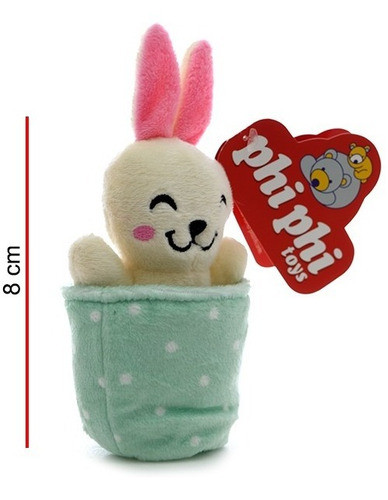 Conejito En Canastita Conejo Peluche 8cm Phi Phi Toys 2673 1