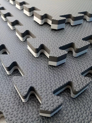 Kit 4 Tatame Tapete Eva 1x1m 30mm 100x100x3cm Cinza E Preto 1