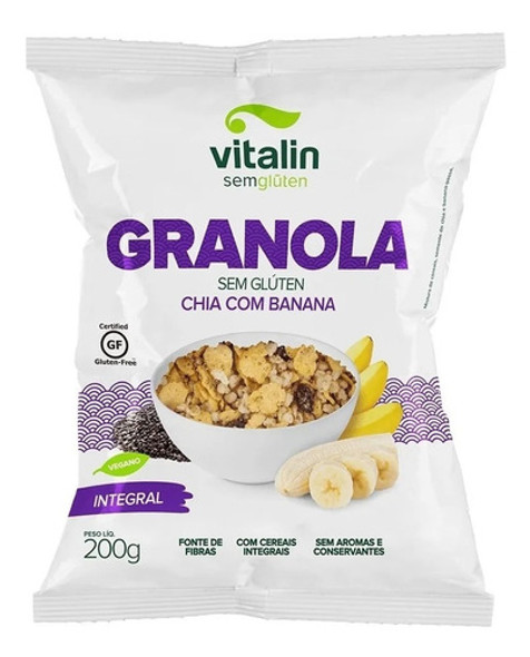 Kit 3 Granola Vitalin Chia Com Banana Em Pacote 200 G 0
