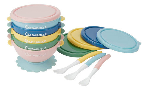 Set De 5 Bowls Con Tapas Y Cucharas Badabulle B005107 0
