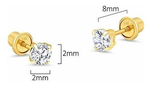 Pendientes De Oro Amarillo De 14 Quilates 2 3 4 5 0236 PuLG 1