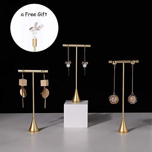 Soportes Para Aros En Forma De T Para Joyeria Dorados (3un) 1