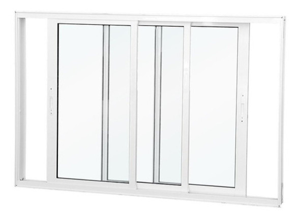 Janela De Correr Abertura Dupla 3 Folhas Vidro Liso Wt 1