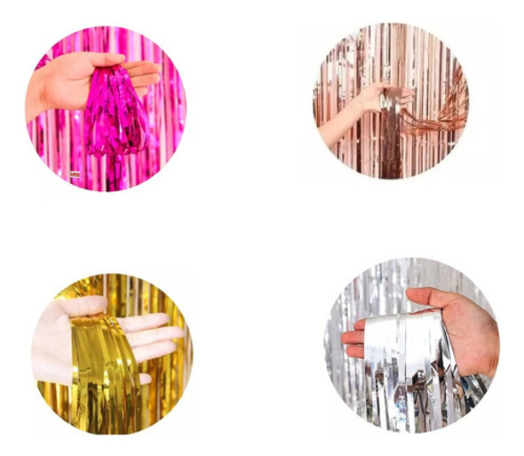 10 Art Cortinas Metalizadas Cotillón Decoración 0