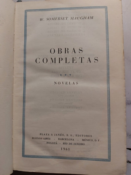 Obras Completas. W. Somerset Maugham Tomo N° 3 52211. 0