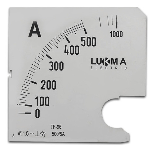 Escala Amperímetro Analógico 500/5a Lk-a96 Lukma 0
