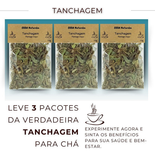 Kit 3 Chás De Tanchagem-100% Puro Erva Natural Chá 1