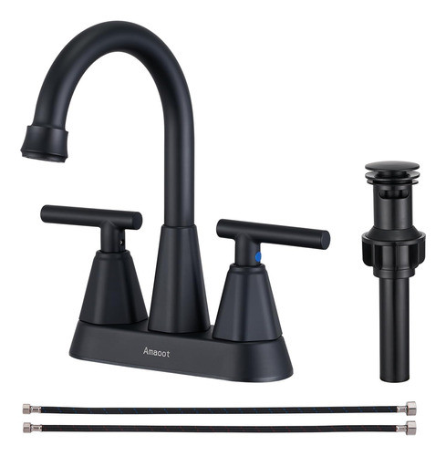 Canilla Bimando 3 Agujeros Boquilla Giratoria Negro Mate 0