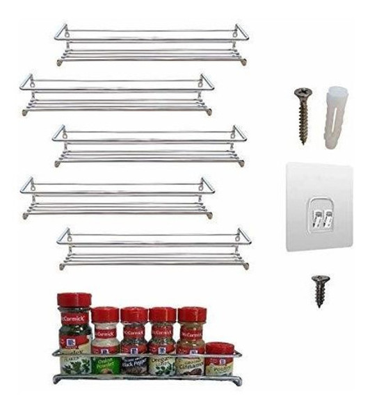 Soporte De Pared Spice Rack Organizador Para Clóset Estante 0