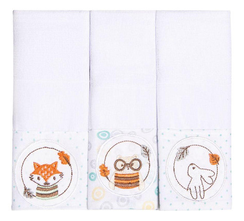 Kit Paninho De Boca Bosque Bordado Na Faixa Com 3 Pcs Papi 0