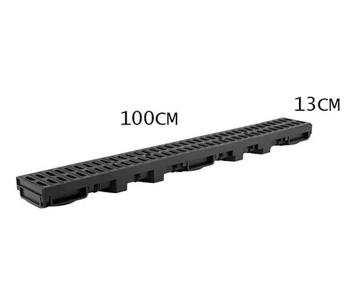 Rejilla Canaleta De Piso Duratop Pvc Negra H55 100cm X 13cm 1