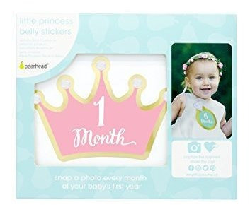 Pearhead Chevron Primer Año Etiquetas Pequeña Princesa 1