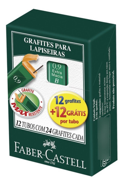 Grafite 0.9mm B Faber Castell - 1 Estojo Com 24 Grafites 1