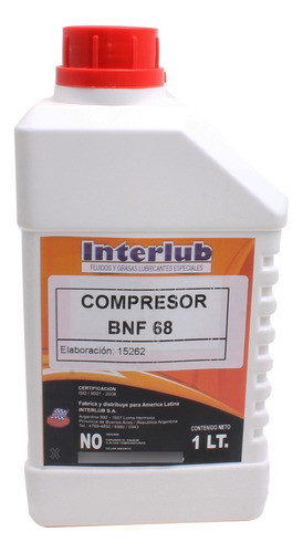 Aceite Para Compresores Bnf68 X1lt Interlub 0