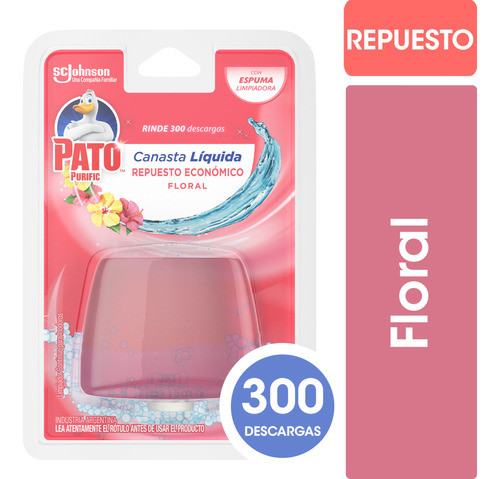 Pato Floral Canasta Líquida Inodoro Repuesto 300 Descarg X 6 1