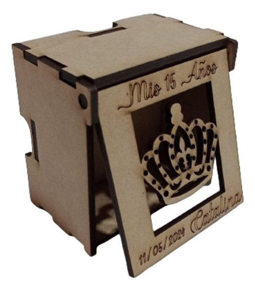 Caja Souvenir Corona Mdf X 50 Unid + 13 Centros 2d 0