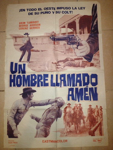 Un Hombre Llamado Amén//western Poster Gigante De Cine!! 1