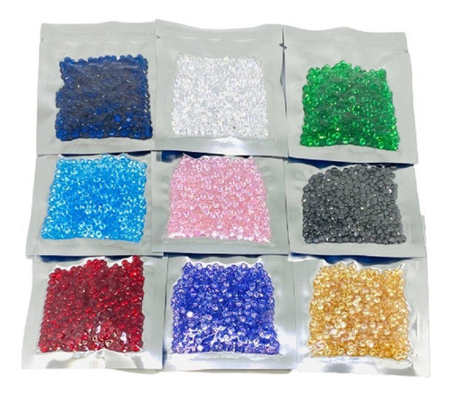 Piedra Cubic Zirconia Engarzar Redondo 1mm X 1000und Colores 0