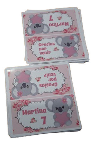 Cierra Bolsas Stickers Candy Bar X24u De 6x6cm Koala 1