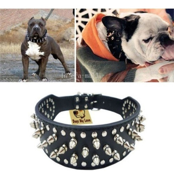 Cuero Ajustable Para Mascotas Tachonado Collar De Perro Del 1 Cuero Ajustable Para Mascotas Tachonado Collar De Perro Del 1