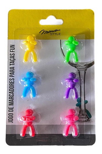 Kit Com 6 Marcadores De Taça E Copos Em Silicone 0
