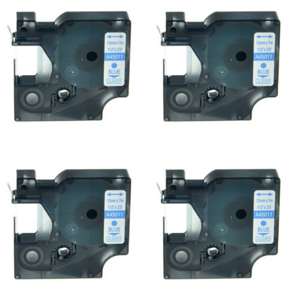 Azul 45011 4pk En Casete De Cinta Etiqueta Clara Para Dymo D 0