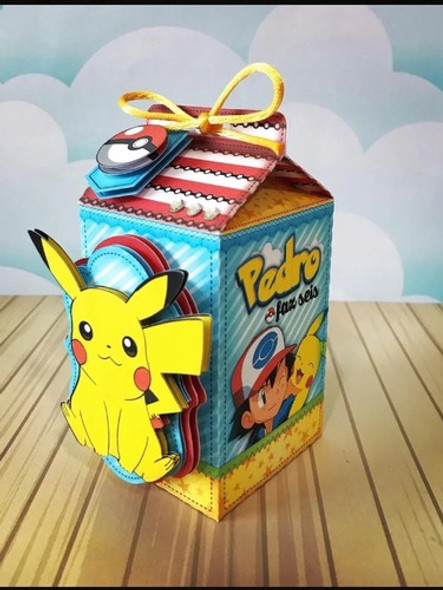10 Cajitas Milk Box En 3d Pokemon 1