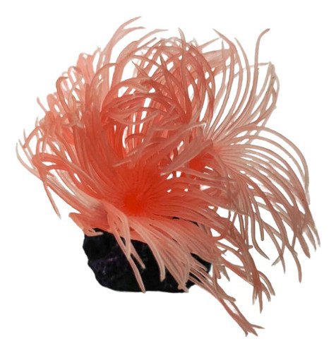 3x Enfeite Coral Anêmona Colorida Silicone Importado 6x7cm 1