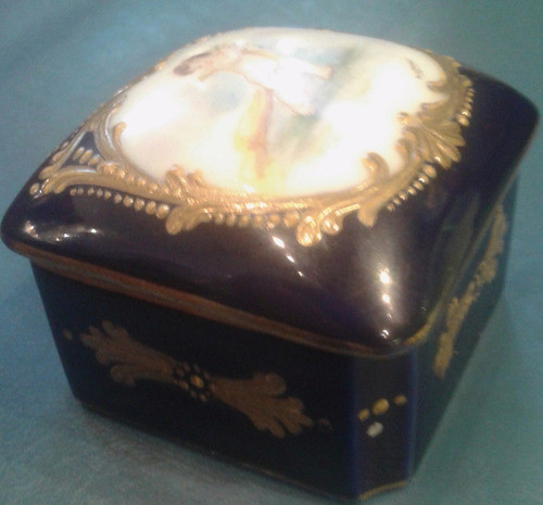 Antiguo Porcelana Sevres Querubin Limoges Alhajero 1