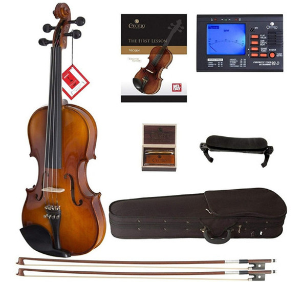 Cecilio Cvn-300 Solidwood Ebano Fitted  Violin Con Cuerdas 0