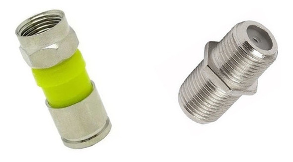 50pcs Conector F Compressão Rg06 E 50pc Emenda F Femea Femea 0
