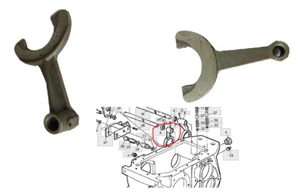 Garfo Engate 1a / Ré Marcha Caixa Cambio Slc Colheitadeira 1