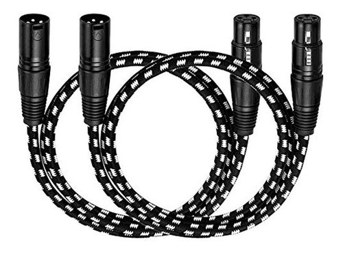 Cable Xlr, Vandesail 3 Pies 2 Pack Cable De Micrófono, Xlr M 0