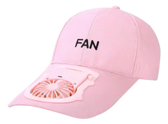 Chapéu Rosa, Ventilador Elétrico Com Boné Casual Bordado 0 Chapéu Rosa, Ventilador Elétrico Com Boné Casual Bordado 0