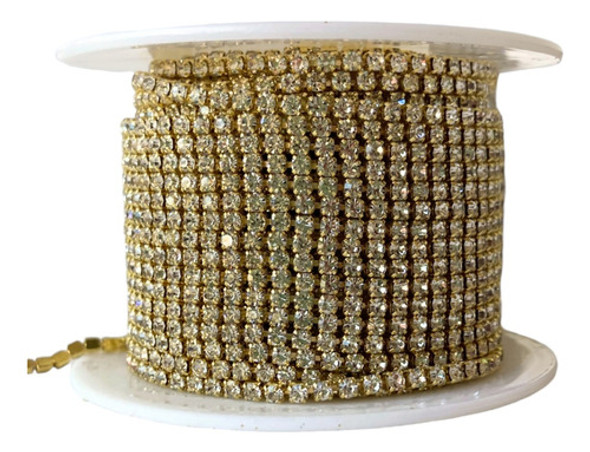 Strass En Tira De 2mm De Ancho X Metro. Color Dorado 0