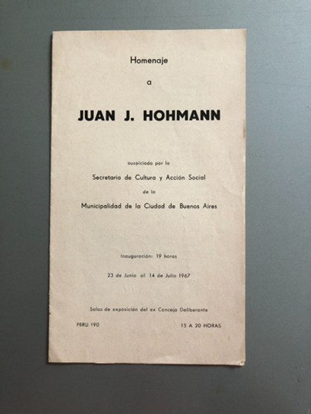 Homenaje A Juan J. Hohmann - Catalogo - 1967 0