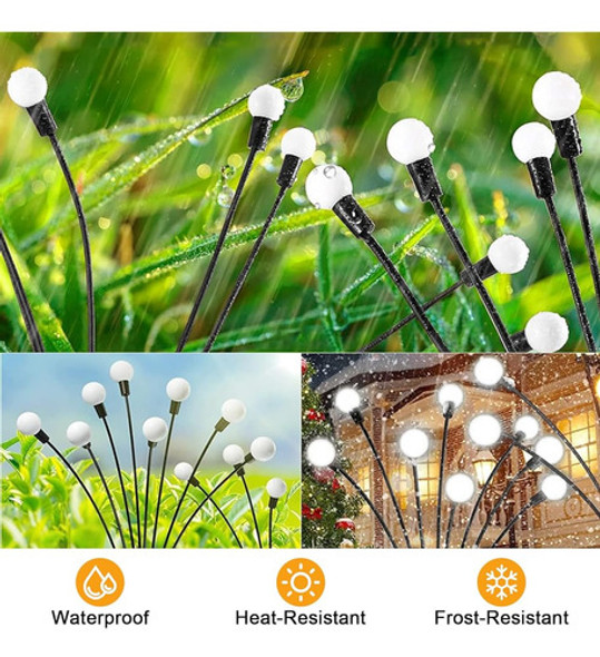Jimacro Solar Garden Lights, 6 Pack 8 Leds Solar Firefly Lam 1