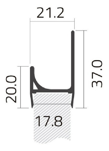 Perfil Manija Tapacanto J Mueble Alacena X3mt Mh18 Color 1