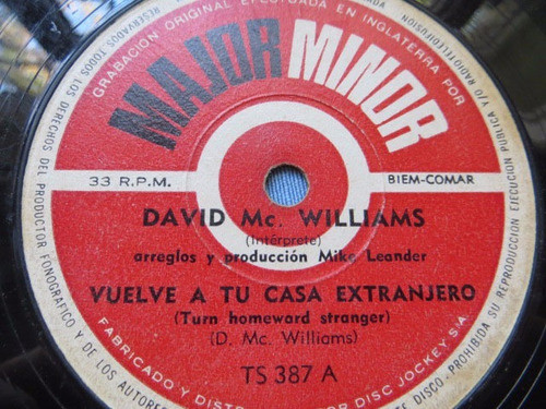 David Mc Williams Vuelve A Tu Casa Extranjero + Calle Pobre 1