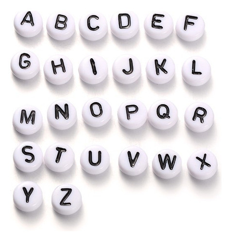 Cuentas Con Letras Para Pulseras-macramé-bijou. 500 Uni. C03 1