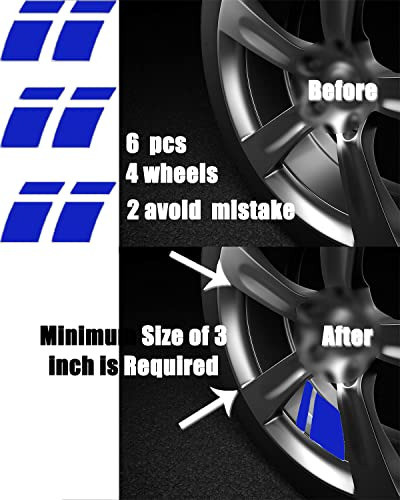 6 Calcomanias Reflectantes Para Llantas De Auto - Azul 1