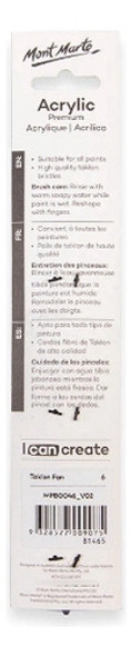 Pincel Profesional Para Acrilico Mont Marte Abanico Nro.6 1