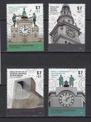 Lote1565 Argentina Serie Año 2015 Relojes Mint 1
