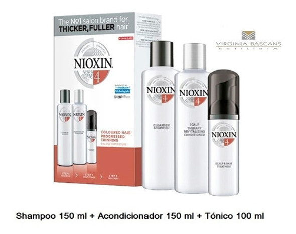 Kit Nioxin N°4 Shampoo150ml Acondicionador150 Ml Tónico50ml 0