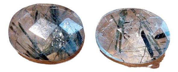 Cristal De Roca Cuarzo Facetado Inclusion Epidoto 14 X 12 Mm 0