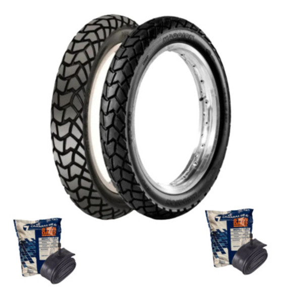 Kit Par Pneu Viper 120/90-17 E 90/90-21 Maggion + Camaras Ar 0