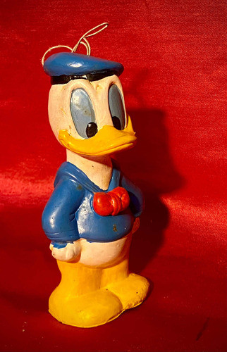 Antiguo Muñeco Pato Donald De Goma Con Ruido Vintage 1