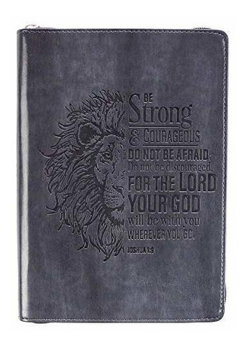 Book : Classic Faux Leather Journal Be Strong And Courageou 0